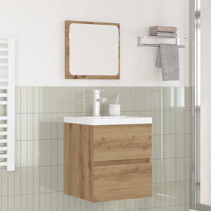 Set di mobili per il bagno 2 pcs Rovere Artigiano e Bianco 3393512