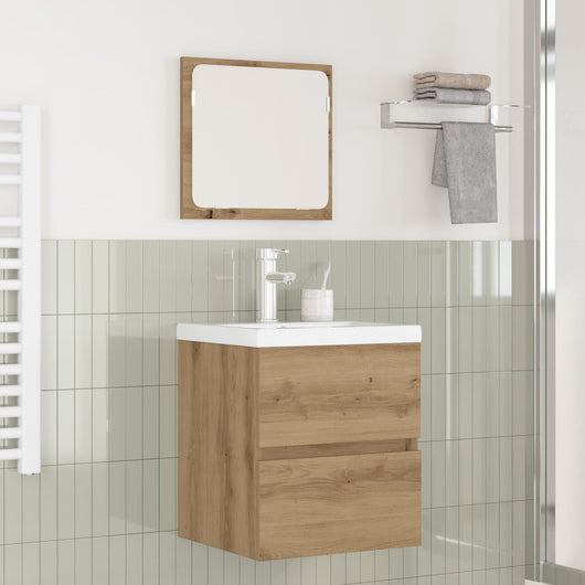 Set di mobili per il bagno 2 pcs Rovere Artigiano e Bianco 3393512