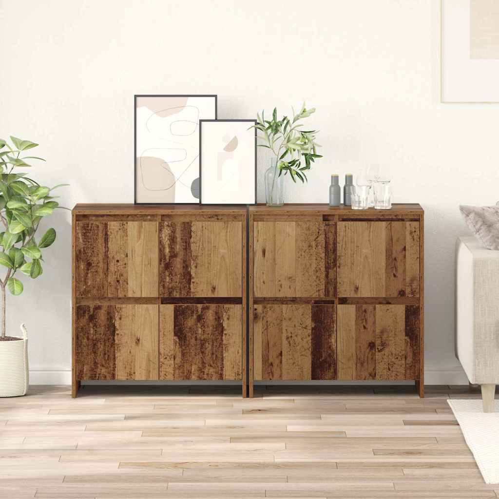 vidaXL Sideboards 2 pcs Legno vecchio 70 x 41 x 75 cm