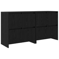 vidaXL Sideboards 2 pcs Rovere nero 70 x 41 x 75 cm Legno multistrato