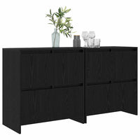 vidaXL Sideboards 2 pcs Rovere nero 70 x 41 x 75 cm Legno multistrato