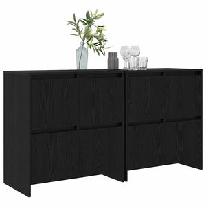 vidaXL Sideboards 2 pcs Rovere nero 70 x 41 x 75 cm Legno multistrato