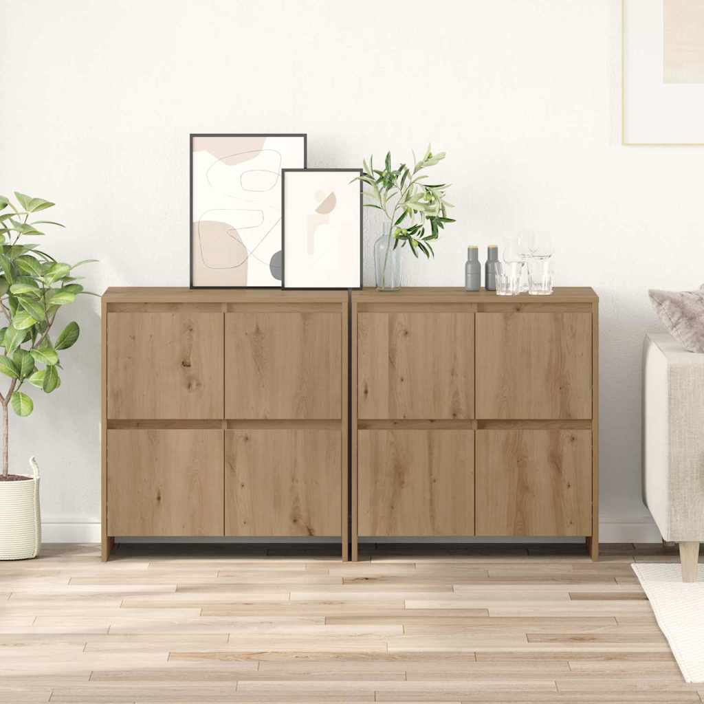 vidaXL Sideboards 2 pcs rovere artigianale 70 x 41 x 75 cm
