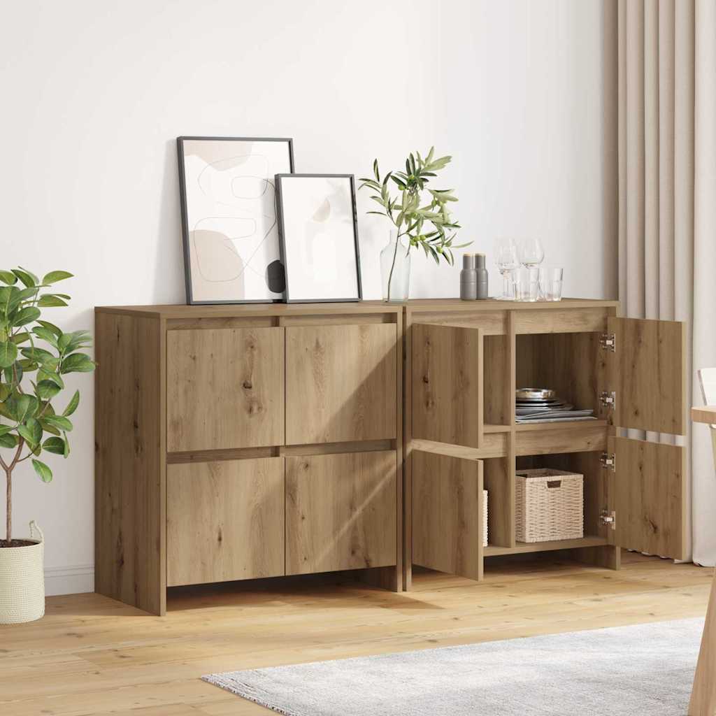 vidaXL Sideboards 2 pcs rovere artigianale 70 x 41 x 75 cm