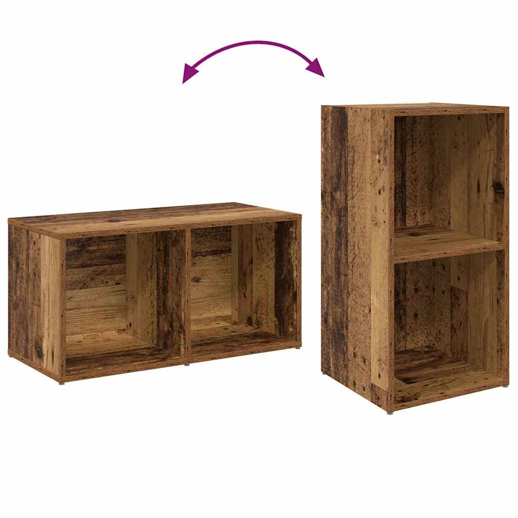 Set mobile TV 2 pz-Set di 2 Credenza per TV Legno vecchio 37 x 35 x 72 cm