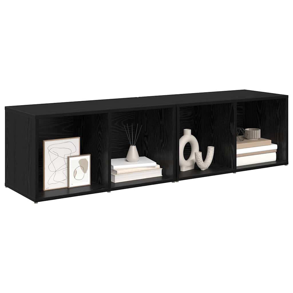 Set mobile TV 2 pz-Set di 2 Credenza per TV Rovere Nero 37 x 35 x 72 cm