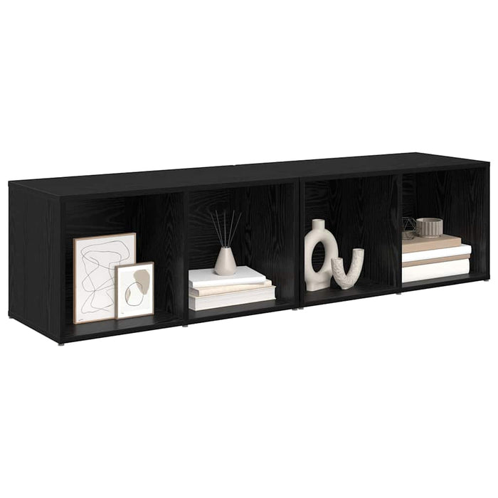Set mobile TV 2 pz-Set di 2 Credenza per TV Rovere Nero 37 x 35 x 72 cm