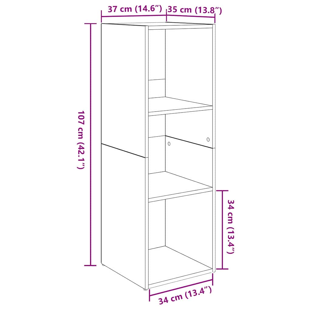 vidaXL Mobile TV 4 pcs rovere artigianale 37 x 35 x 107.5 cm