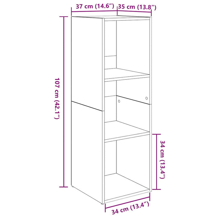 vidaXL Mobile TV 4 pcs rovere artigianale 37 x 35 x 107.5 cm