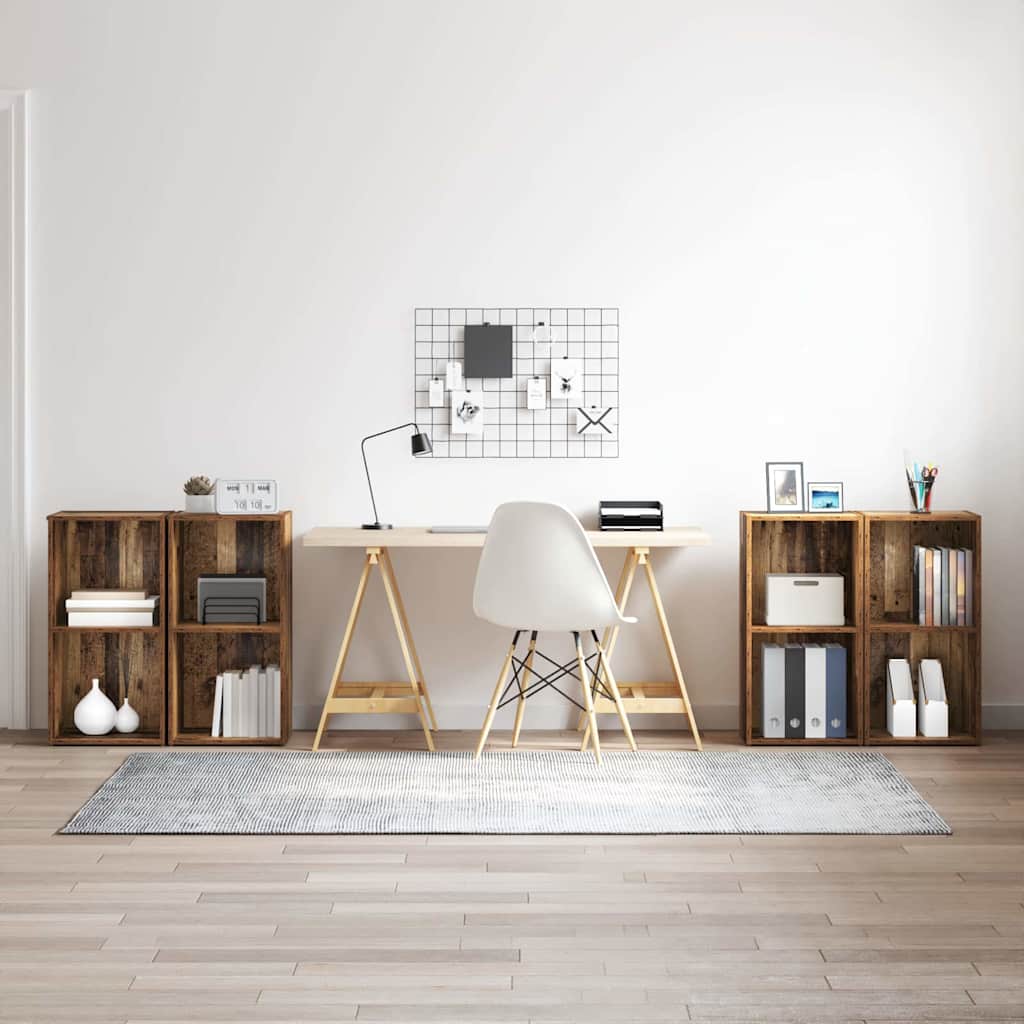 vidaXL Set mobile TV 4 pcs Legno vecchio 37 x 35 x 72 cm