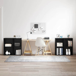 vidaXL Set mobile TV 4 pcs Rovere nero 37 x 35 x 72 cm