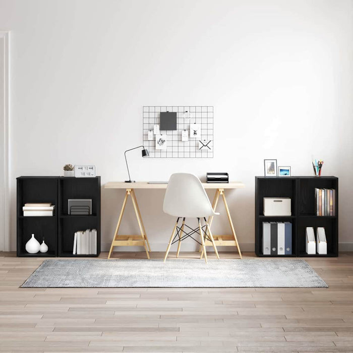 vidaXL Set mobile TV 4 pcs Rovere nero 37 x 35 x 72 cm