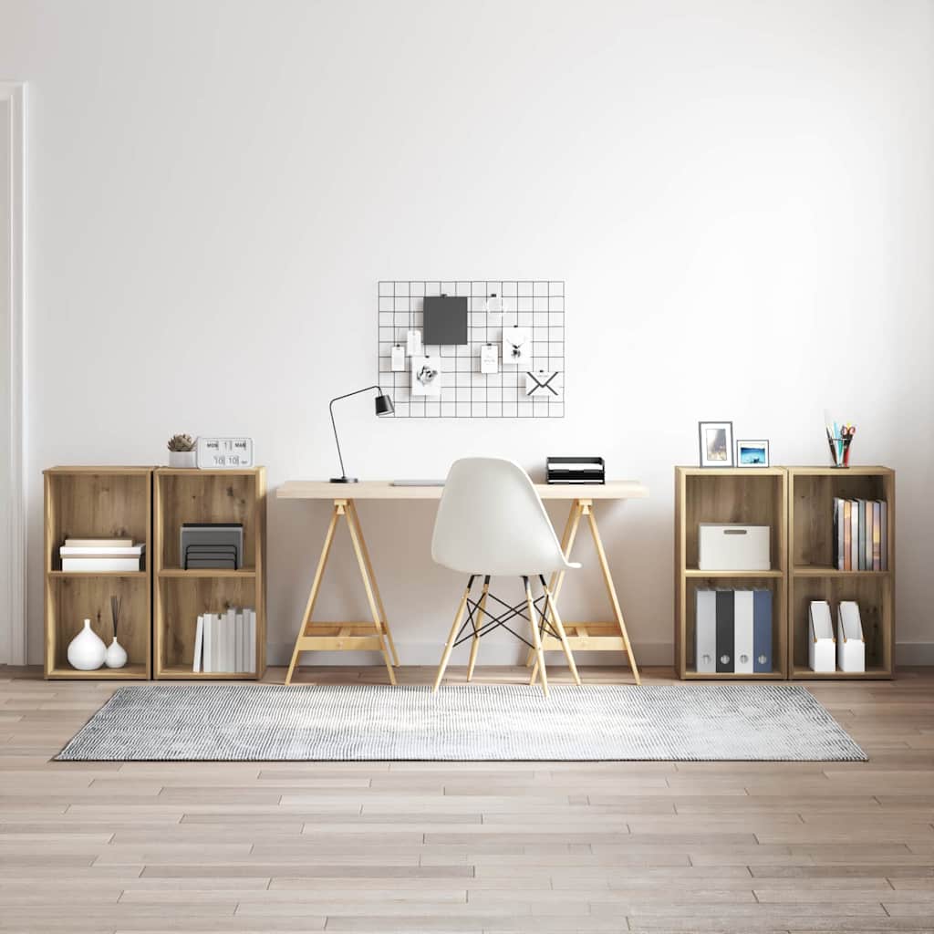 vidaXL Set mobile TV 4 pcs rovere artigianale 37 x 35 x 72 cm