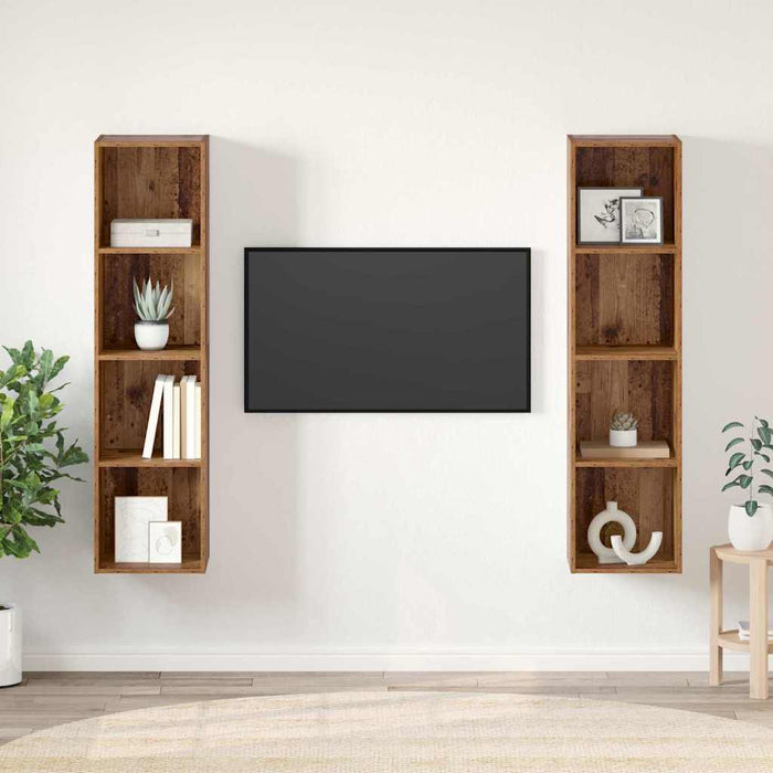 Set mobile TV 2 pz-Set di 2 Credenza per TV Marrone 37 x 37 x 142,5 cm 104061
