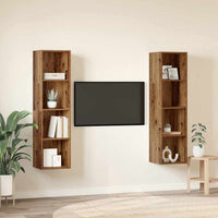 Mobile TV 2 pcs Marrone 37 x 37 x 142.5 cm Legno multistrato 3393537