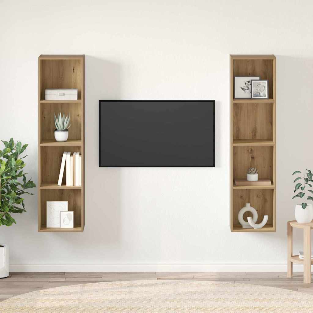 Set mobile TV 2 pz-Set di 2 Credenza per TV Marrone 37 x 37 x 142,5 cm 457155