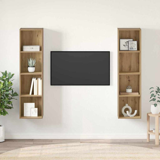 Set mobile TV 2 pz-Set di 2 Credenza per TV Marrone 37 x 37 x 142,5 cm 457155