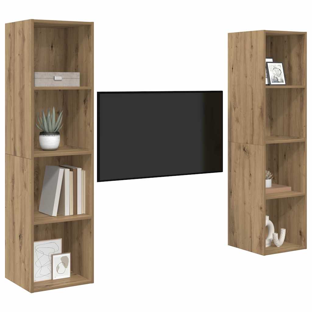 Set mobile TV 2 pz-Set di 2 Credenza per TV Marrone 37 x 37 x 142,5 cm 457155