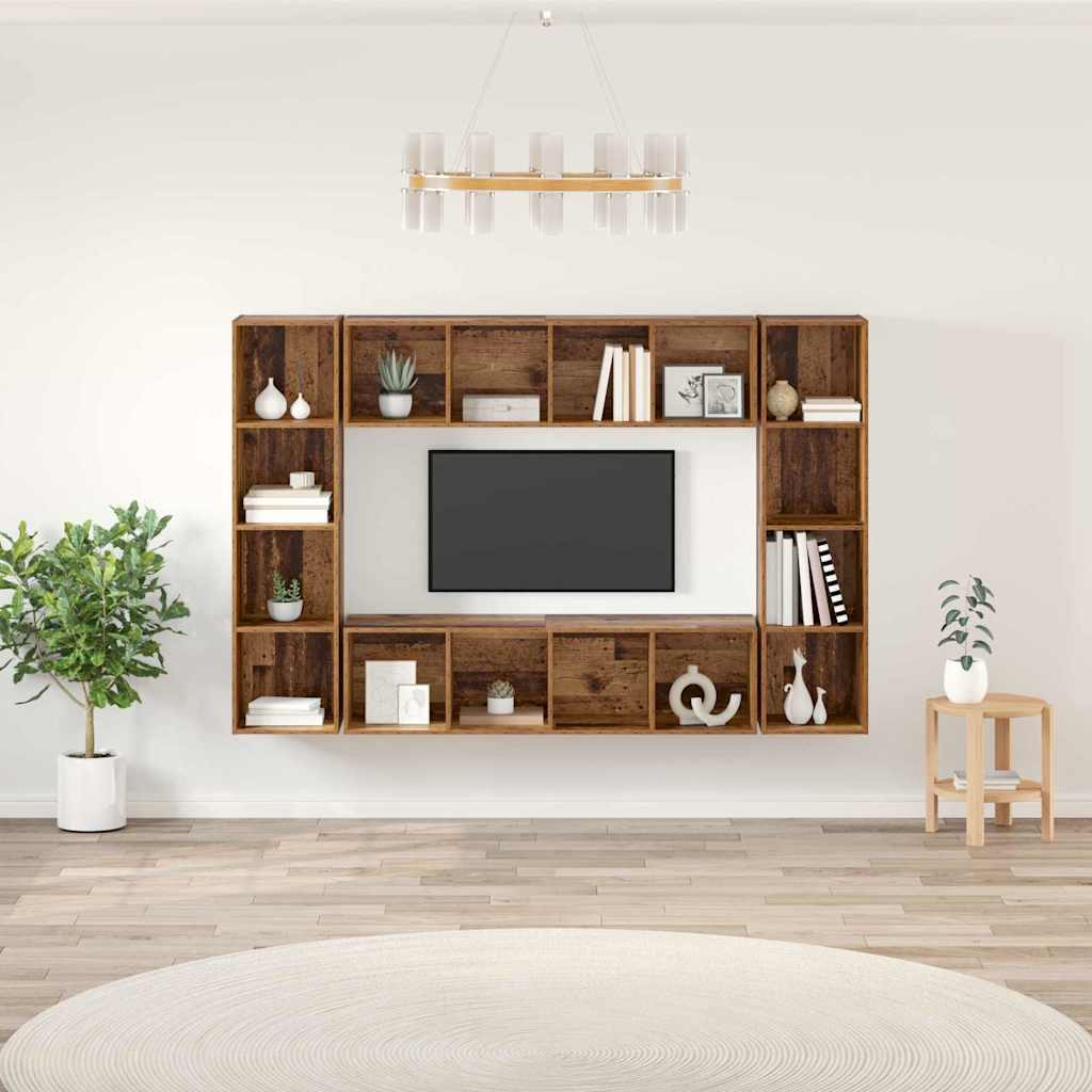 Mobile TV 4 pcs Marrone 37 x 37 x 142.5 cm Legno multistrato 3393543