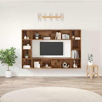 Mobile TV 4 pcs Marrone 37 x 37 x 142.5 cm Legno multistrato 3393543