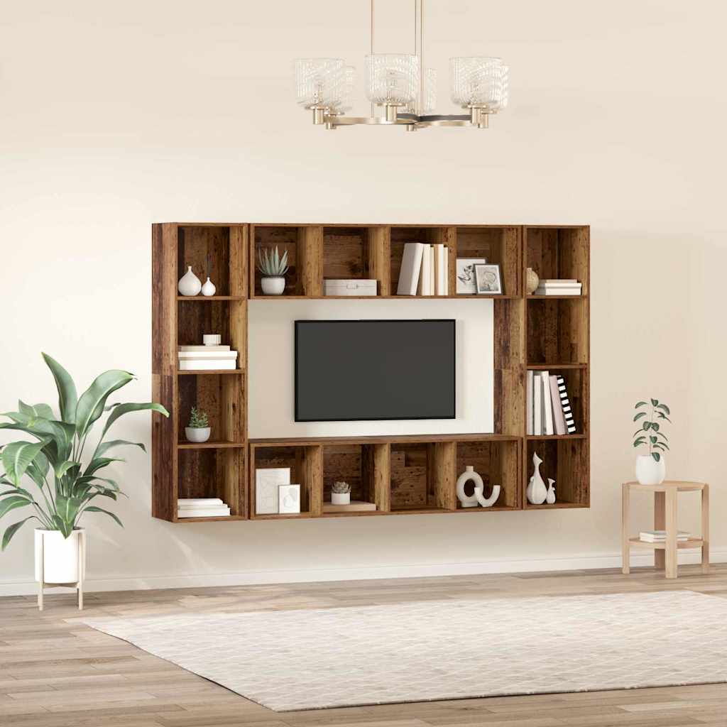 Mobile TV 4 pcs Marrone 37 x 37 x 142.5 cm Legno multistrato 3393543