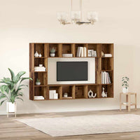 Mobile TV 4 pcs Marrone 37 x 37 x 142.5 cm Legno multistrato 3393543