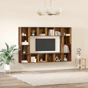 Mobile TV 4 pcs Marrone 37 x 37 x 142.5 cm Legno multistrato 3393543