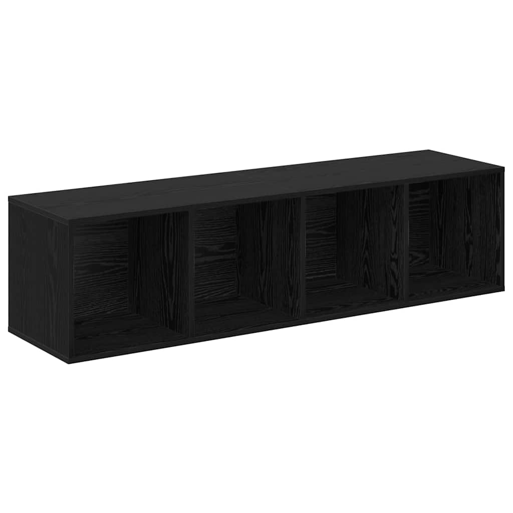 Set mobile TV 4 pz-Set di 4 Credenza per TV Nero 37 x 37 x 142,5 cm Legno multistrato