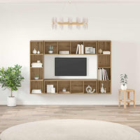 Mobile TV 4 pcs Marrone 37 x 37 x 142.5 cm Legno multistrato 3393545