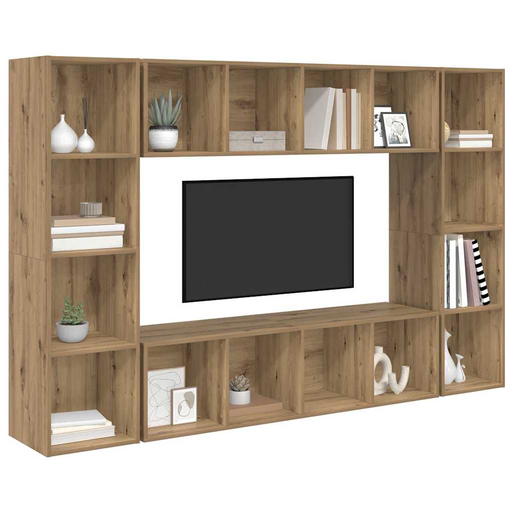 Set mobile TV 4 pz-Set di 4 Credenza per TV Marrone 37 x 37 x 142,5 cm 637700