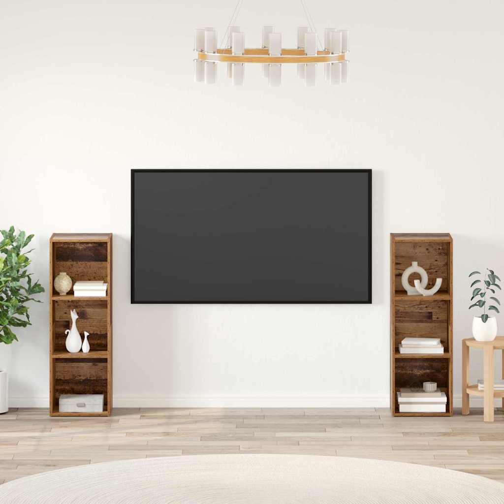 Set mobile TV 2 pz-Set di 2 Credenza per TV Legno vecchio 107 x 35 x 37 cm