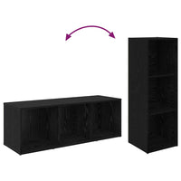 Set mobile TV 2 pz-Set di 2 Credenza per TV Rovere Nero 107 x 35 x 37 cm