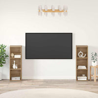 Set mobile TV 2 pz-Set di 2 Credenza per TV Rovere artigianale 107 x 35 x 37 cm