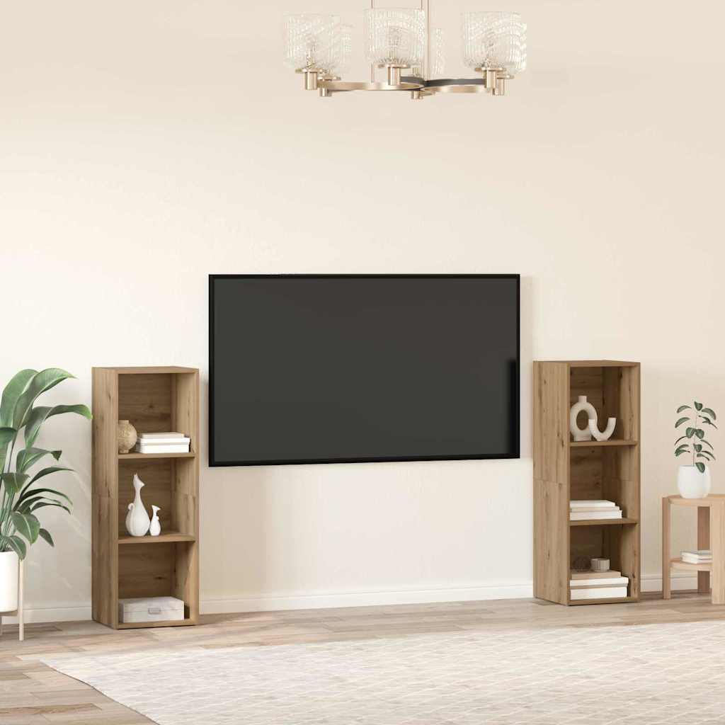vidaXL Set mobile TV 2 pcs rovere artigianale 107 x 35 x 37 cm