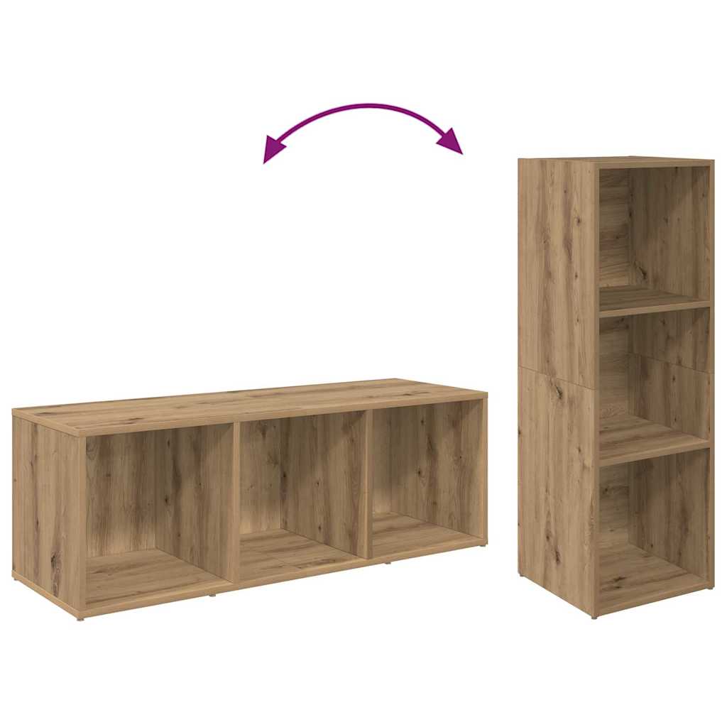 Set mobile TV 2 pz-Set di 2 Credenza per TV Rovere artigianale 107 x 35 x 37 cm