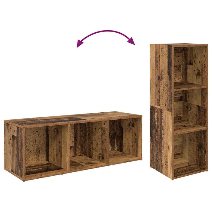 Set mobile TV 2 pz-Set di 2 Credenza per TV Legno vecchio 37 x 35 x 107cm
