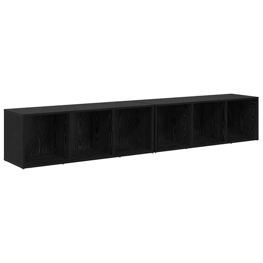 Set mobile TV 2 pz-Set di 2 Credenza per TV Rovere Nero 37 x 35 x 107cm
