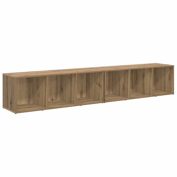 Set mobile TV 2 pz-Set di 2 Credenza per TV Rovere artigianale 37 x 35 x 107cm