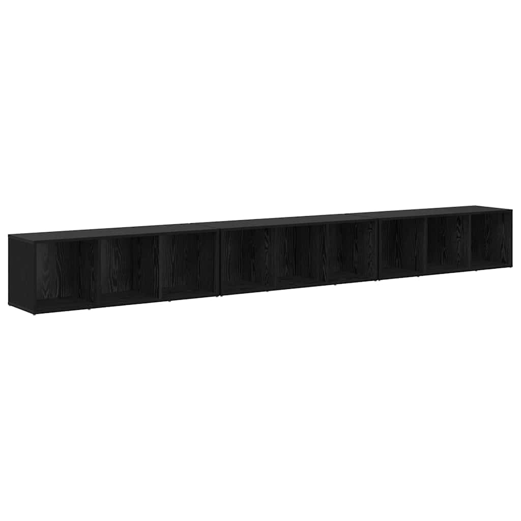 Set mobile TV 3 pz-Set di 3 Credenza per TV Rovere Nero 37 x 35 x 107,5 cm