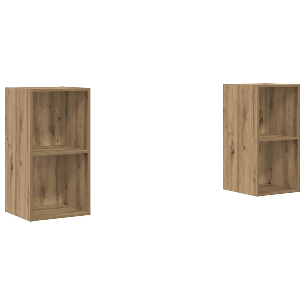 Set mobile TV 2 pz-Set di 2 Credenza per TV Rovere artigianale 37 x 37 x 72 cm