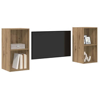 Set mobile TV 2 pz-Set di 2 Credenza per TV Rovere artigianale 37 x 37 x 72 cm
