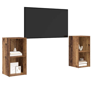 Set mobile TV 2 pz-Set di 2 Credenza per TV Legno vecchio 72 x 35 x 36,5 cm