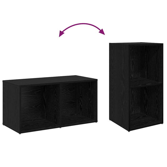 Set mobile TV 2 pz-Set di 2 Credenza per TV Rovere Nero 72 x 35 x 36,5 cm
