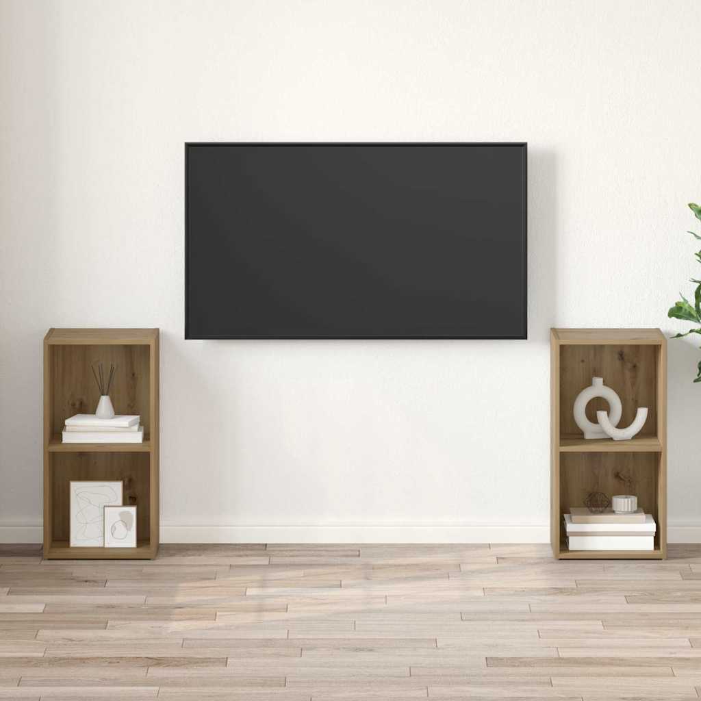 vidaXL Set mobile TV 2 pcs rovere artigianale 72 x 35 x 36.5 cm