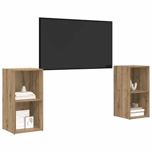 Set mobile TV 2 pz-Set di 2 Credenza per TV Rovere artigianale 72 x 35 x 36,5 cm