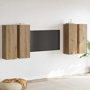 vidaXL Set di Mobile per TV 4 pcs rovere artigianale 30.5 x 30 x 90 cm