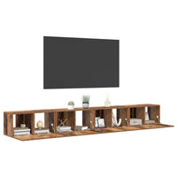 Set mobile TV 4 pz-Set di 4 Credenza per TV Legno vecchio 60 x 30 x 30 cm