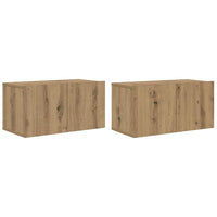 Set mobile TV 4 pz-Set di 4 Credenza per TV Rovere artigianale 60 x 30 x 30 cm