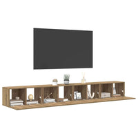 Set mobile TV 4 pz-Set di 4 Credenza per TV Rovere artigianale 60 x 30 x 30 cm