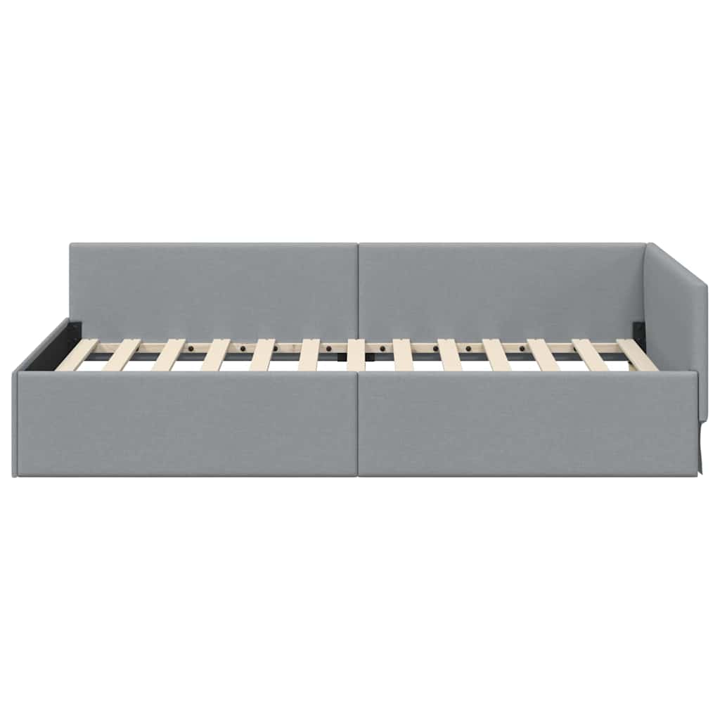 vidaXL Cornice del letto ad angolo Grigio chiaro 80 x 200 cm